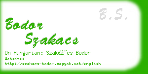 bodor szakacs business card